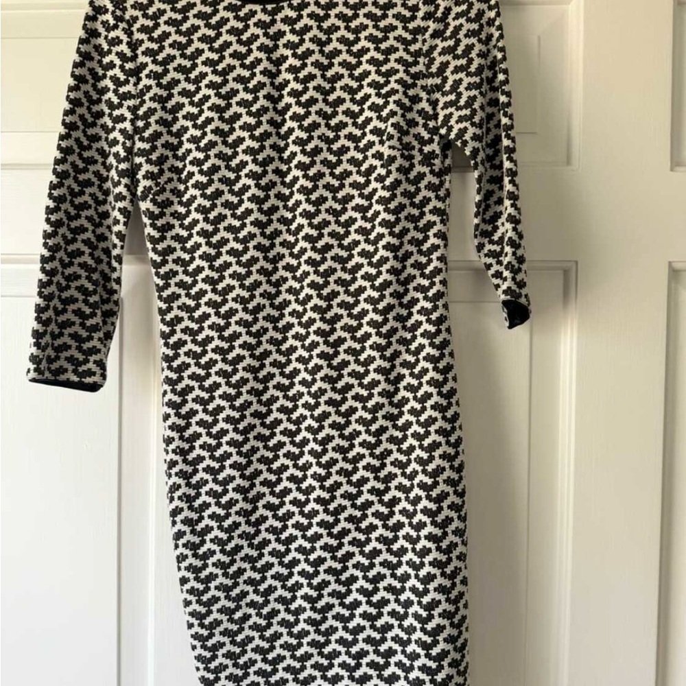 Catherines Black and White 3/4 Sleeve Dress